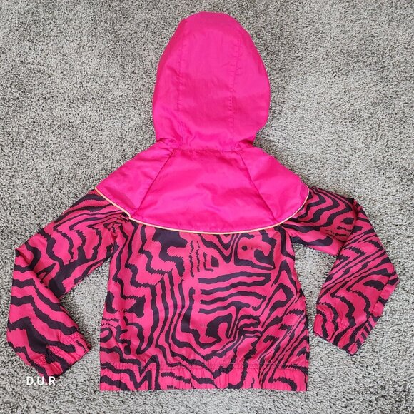 Nike Fireberry Jacket Girls Sz Small Pink Black Tiger Stripe Standard Fit Hooded - Picture 6 of 9